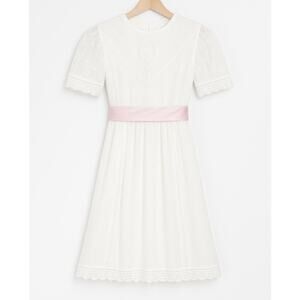 Vintage Jessica McClintock Gunne Sax Lace Dress‎ | White Pink | SZ 12